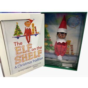 The Elf On The Shelf A Christmas Tradition Dark Tone Skin Boy With Book